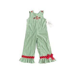 Rags Land Christmas Romper Girls Size 3t S Initial On Front